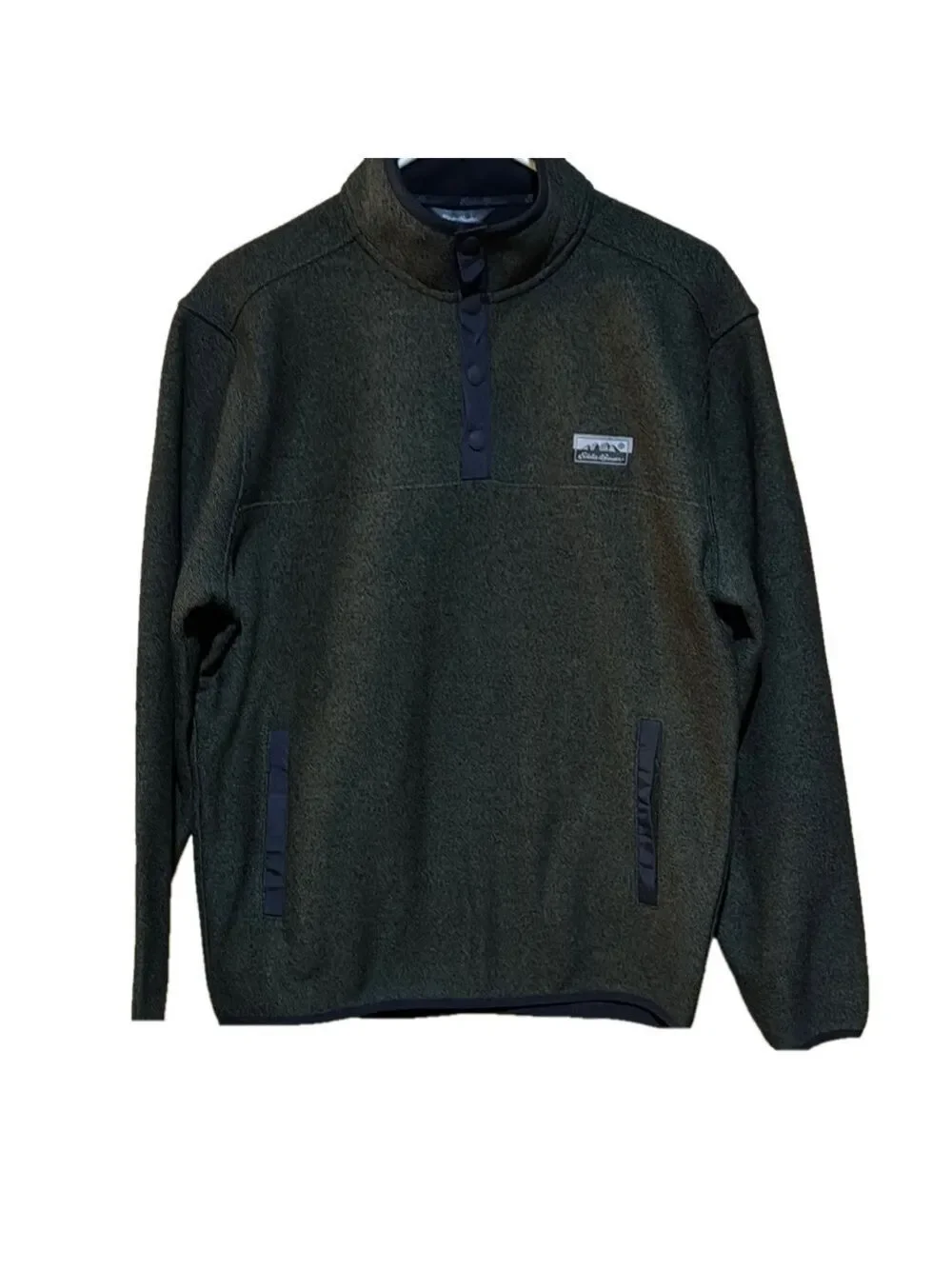 Eddie Bauer Green Fleece Sweater Mens Size Small